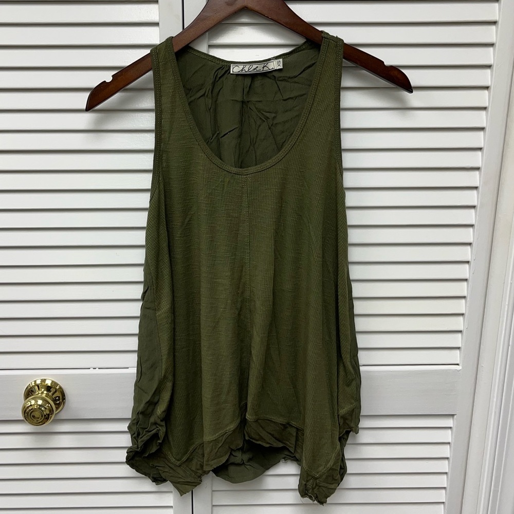 Olive Flowy Tank Top
